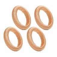 Jogo 4 Anéis para Guardanapo Tressê Dourado Plástico